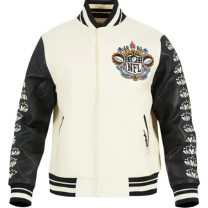NFL Hasta la Muerte 2024 White Varsity Jacket