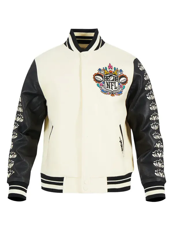 NFL Hasta la Muerte 2024 White Varsity Jacket