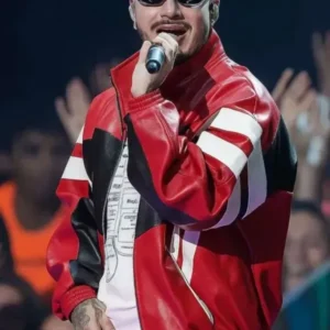 MTV Awards 2025 J Balvin Red Leather Jacket