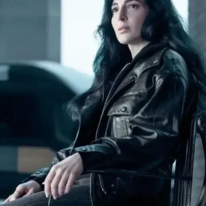 Women’s Razane Jammal Black Leather Jacket