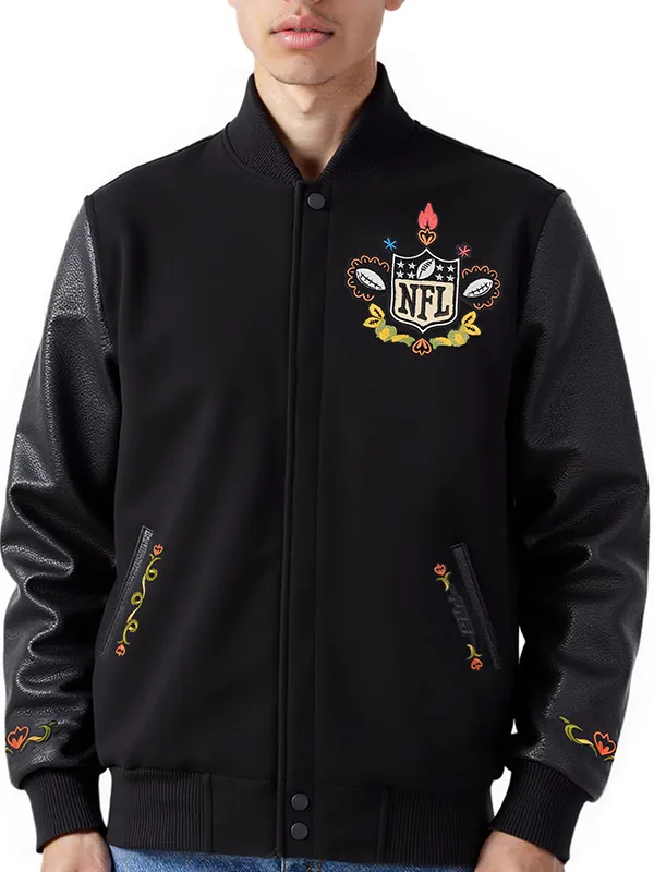 NFL Mexico Until Death Collage Varsity Jacket
