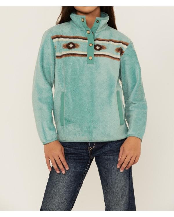 Heartland S19 Lyndy Borden Turquoise Aztec Print Sweatshirt