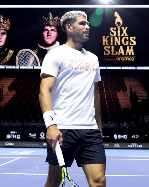 Six Kings Slam 2025 Carlos Alcaraz White Shirt