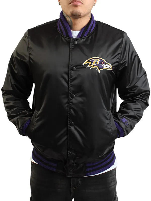 NFL Baltimore Ravens Unisex Black Varsity Jacket