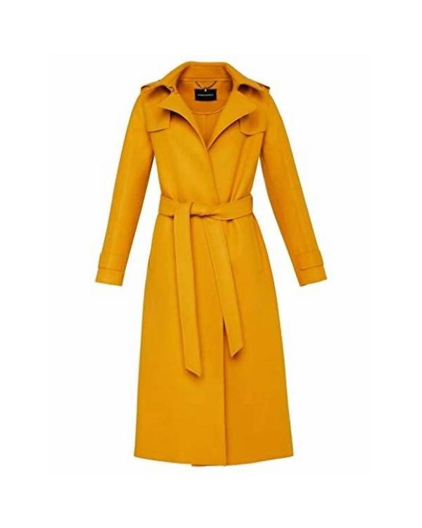 The Today Show 2025 Sheinelle Jones Mustard Yellow Belted Coat