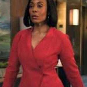 The Morning Show S04 Karen Pittman Red Asymmetric Blazer