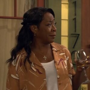 The Neighborhood Tichina Arnold Orange Floral Print Shirt