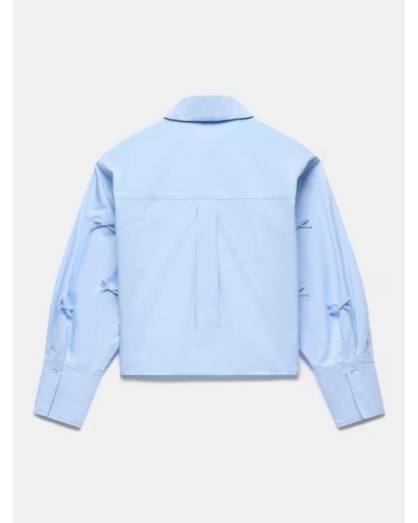The Voice S28 Ava Nat Bow Embellish Cropped Shirt