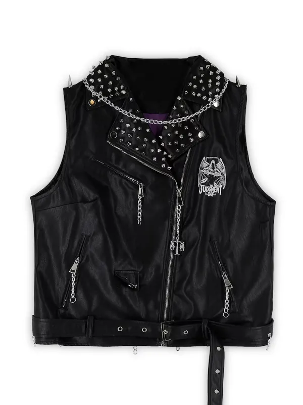 WWE Rhea Ripley Autographed Judgment Day Leather Vest
