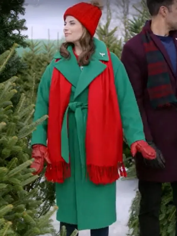 A Christmas Angel Match Meghan Ory Green Wool Coat