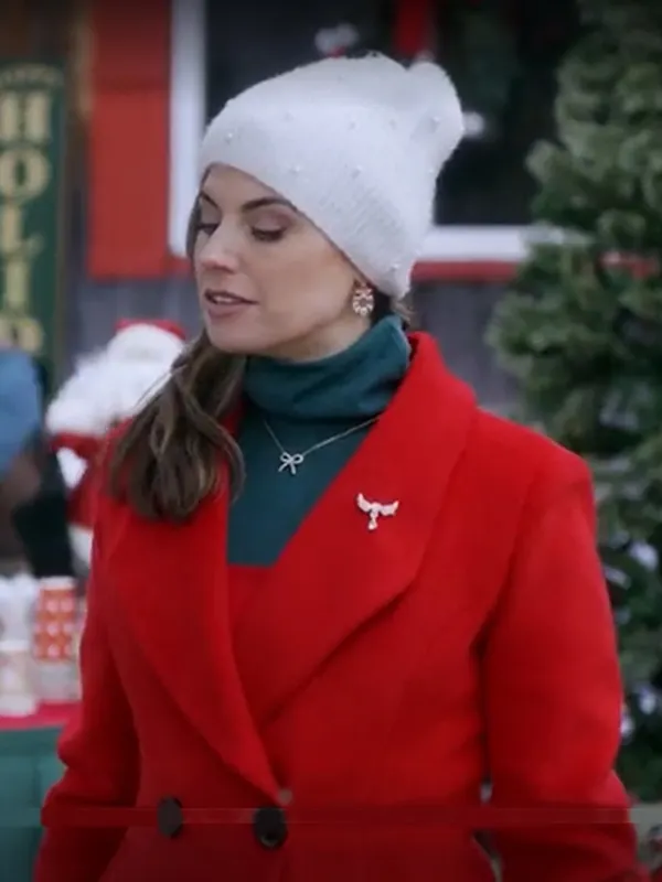 A Christmas Angel Match 2025 Monica Red Trench Coat