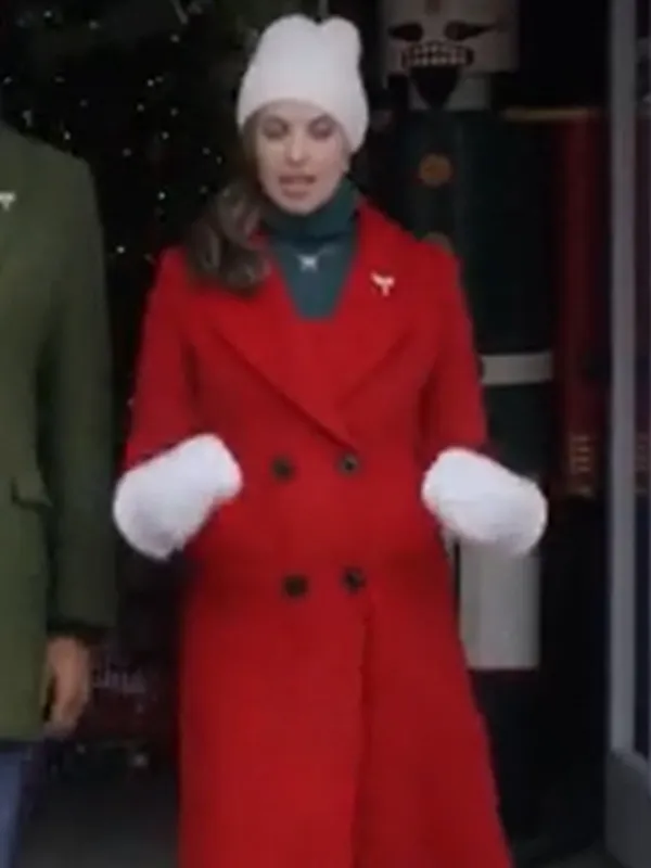 A Christmas Angel Match 2025 Monica Red Trench Coat