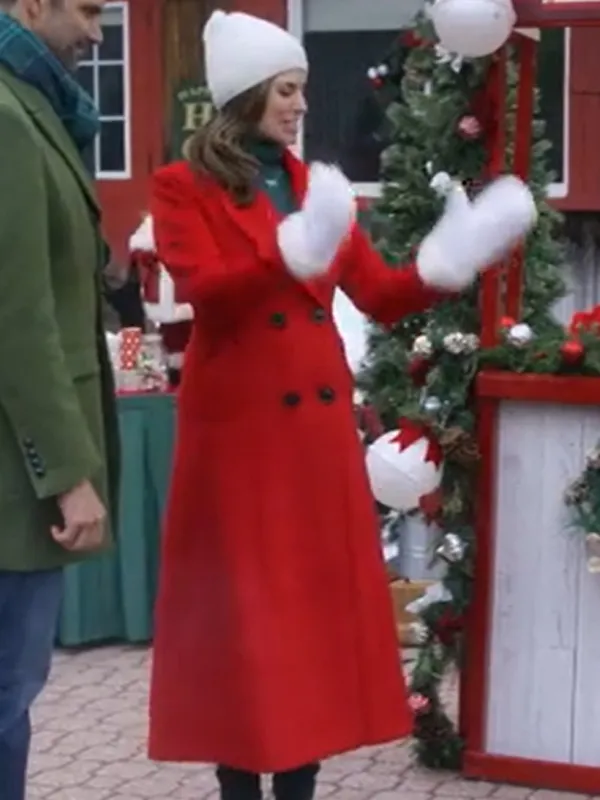 A Christmas Angel Match 2025 Monica Red Trench Coat