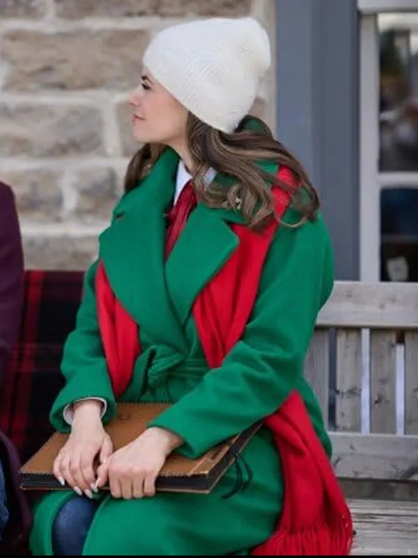 A Christmas Angel Match Meghan Ory Green Wool Coat