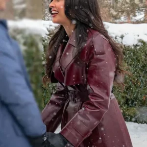 Jameela Jamil A Merry Little Ex-Mas Leather Coat