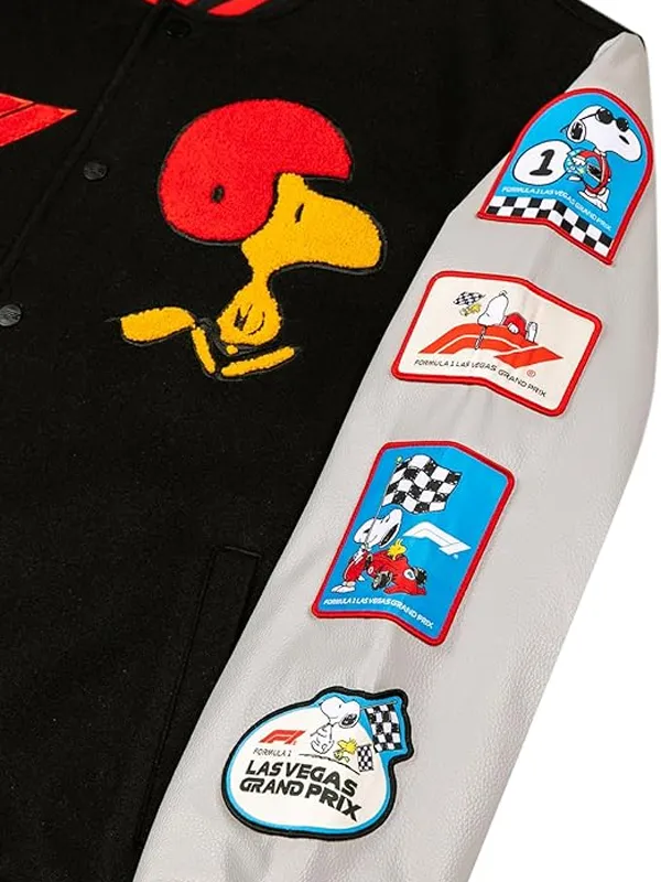 F1 Las Vegas Grand Prix x Peanuts Varsity Jacket - Image 2