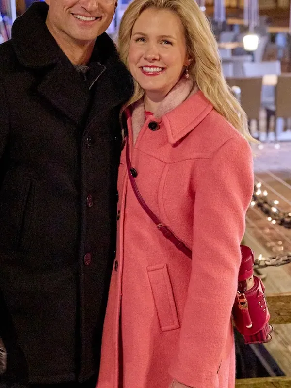 A Newport Christmas Ginna Claire Mason Pink Wool Coat