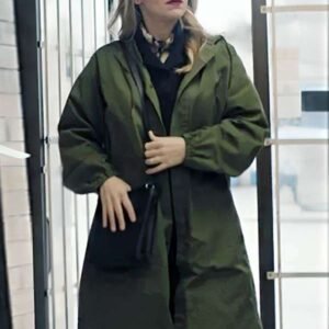Inspired by: Annaleigh Ashford External Material: Cotton Fabric Inner Lining: Viscose Lining Front: Buttoned Closure Collar: Hooded Collar Color: Green Pockets: Two Outside and One Inside Sleeves: Full-length Sleeves