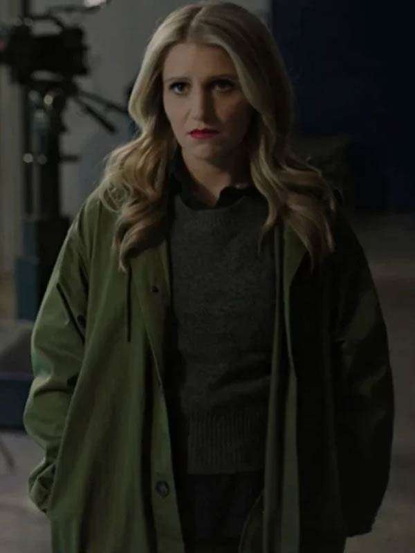 Inspired by: Annaleigh Ashford External Material: Cotton Fabric Inner Lining: Viscose Lining Front: Buttoned Closure Collar: Hooded Collar Color: Green Pockets: Two Outside and One Inside Sleeves: Full-length Sleeves