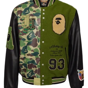 Jeff Hamilton Camo Wool Varsity Jacket