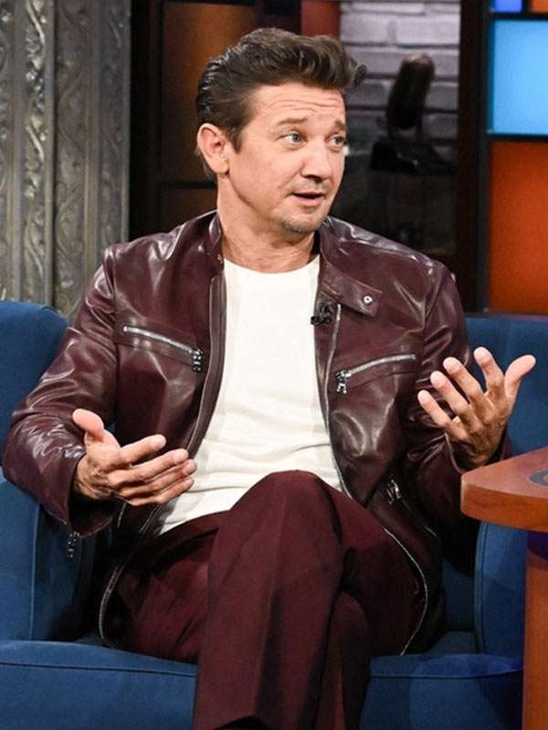 Jeremy Renner The Late Show With Stephen Colbert Leather Jacket