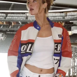 Lauren Kyle Edmonton Oilers Racing Leather Jacket