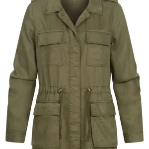 Women Green Military Field Jacket
