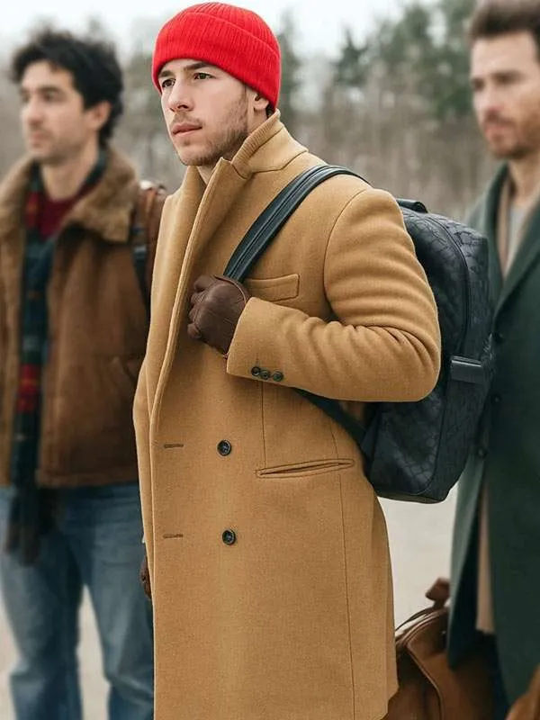 Nick Jonas A Very Jonas Christmas Brown Long Coat