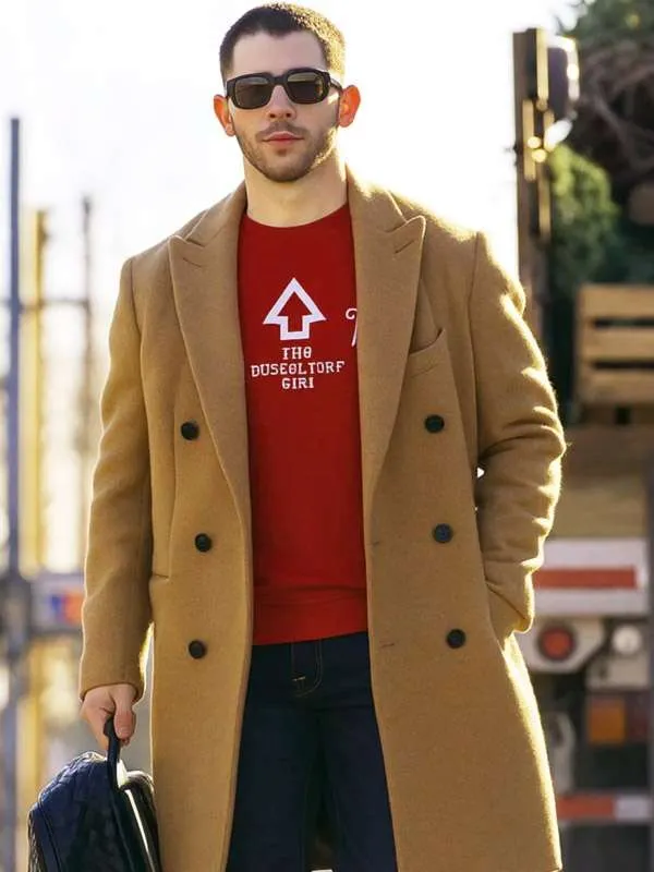 Nick Jonas A Very Jonas Christmas Brown Long Coat