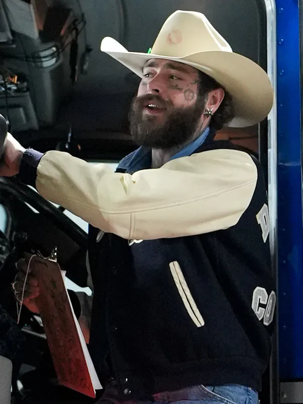 Post Malone Red Kettle Kickoff Cowboys Varsity Jacket - Image 3