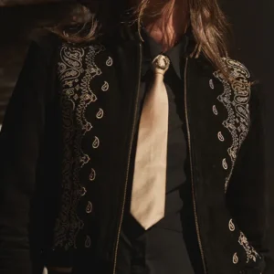 Rodeo Las Vegas Bandana Suede Bomber Jacket