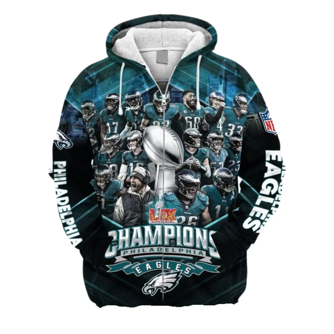 Philadelphia Eagles Super Bowl LIX 2025 Championship Hoodie
