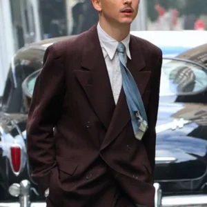 Timothée Chalamet Marty Supreme 2025 Brown Suit