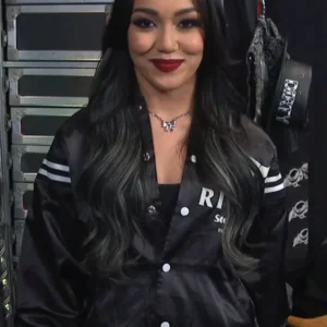 WWE Roxanne Perez Satin Varsity Jacket