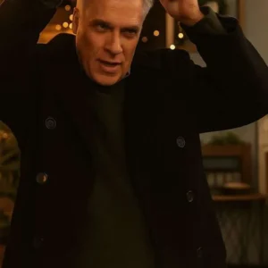 The Christmas Ring 2025 Kelsey Grammer Black Wool Coat