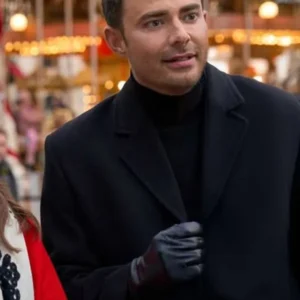 A Keller Christmas Vacation 2025 Dylan Black Wool Coat