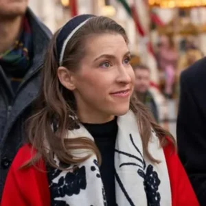 A Keller Christmas Vacation Eden Sher Red Wool Coat