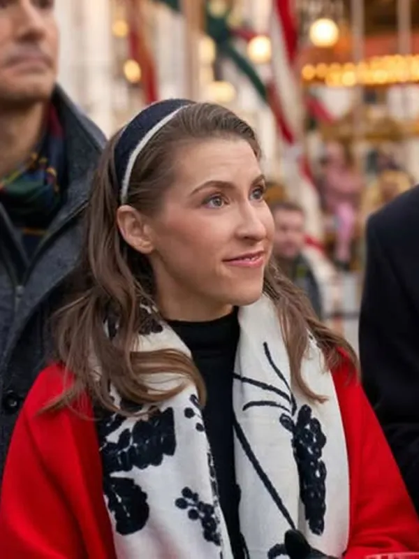 A Keller Christmas Vacation Eden Sher Red Wool Coat