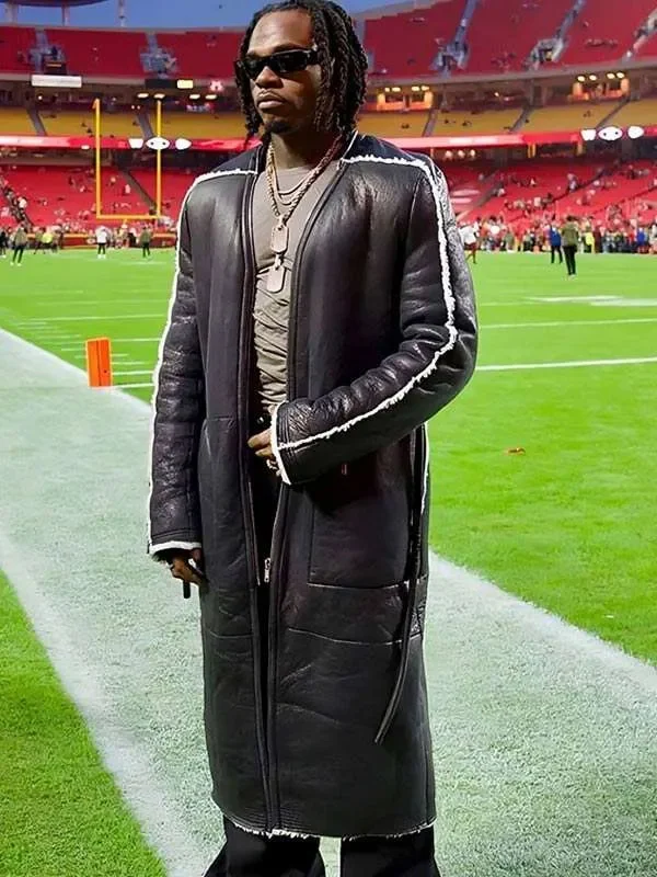 Gunna X Monday Night Football Shearling Leather Coat