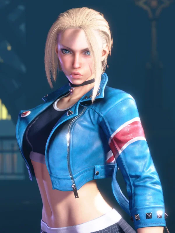 Cammy Street Fighter 6 Blue Biker Jacket