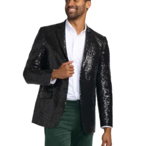 Christmas Black Sequin Blazer