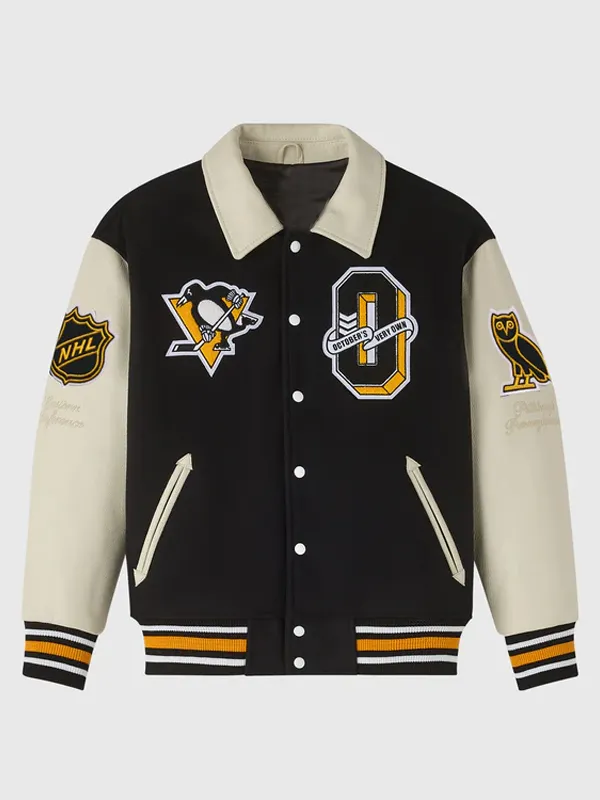 NHL Pittsburgh Penguins Black Varsity Jacket
