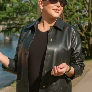 Real Housewives of Orange County Shannon Beador Leather Coat