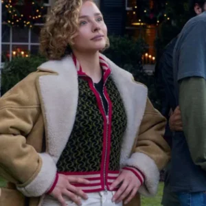 Chloe Grace Moretz Oh What Fun Shearling Leather Jacket