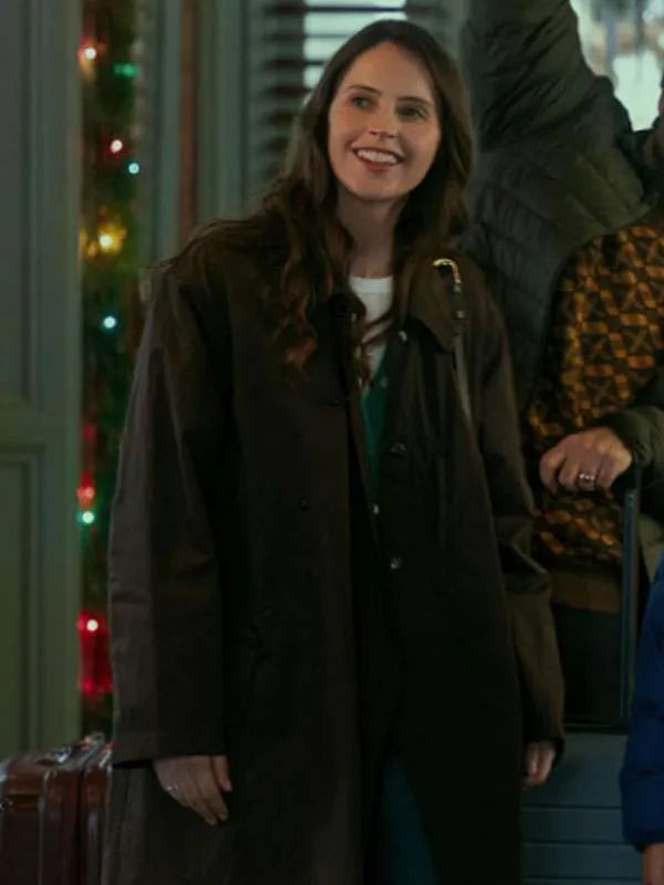 Felicity Jones Oh What Fun Trench Coat