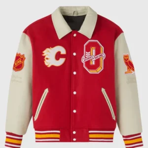 NHL 2025 Calgary Flames Red Varsity Jacket