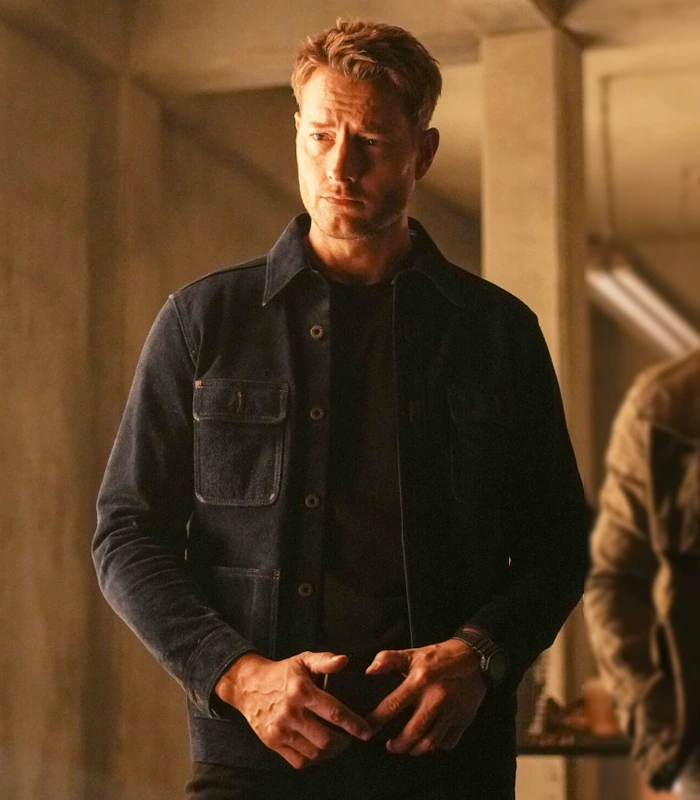 Justin Hartley Tracker S03 Blue Suede Leather Jacket