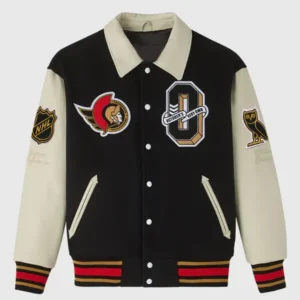 NHL Ottawa Senators Black Wool Varsity Jacket