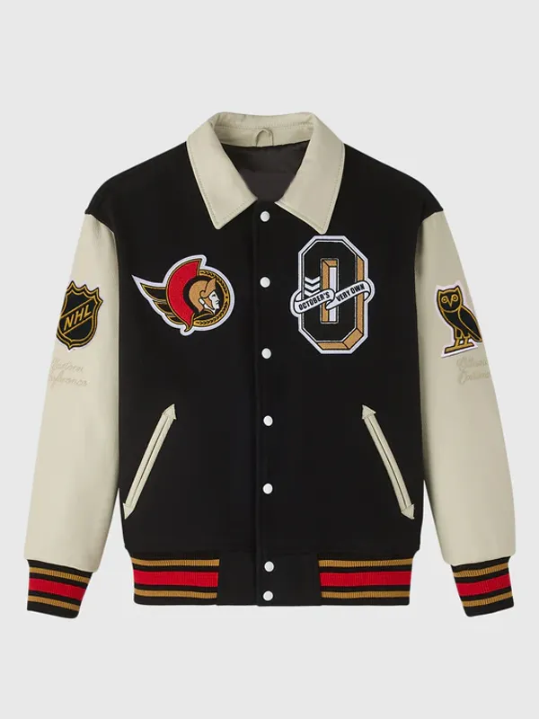 NHL Ottawa Senators Black Wool Varsity Jacket
