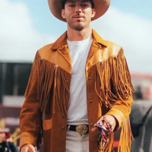 Alpine F1 Team Pierre Gasly Brown Cowboy Fringe Jacket